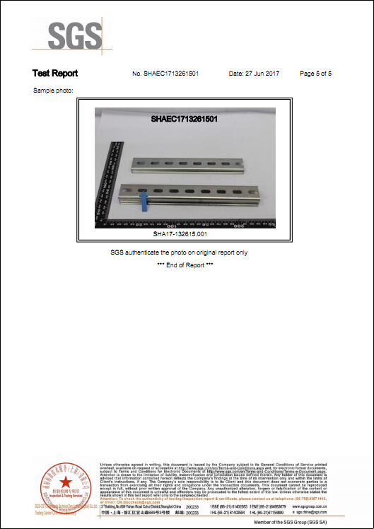 sunbet导轨RoHS环保证书