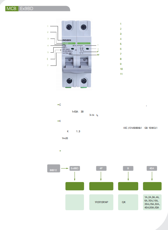 Ex9BD小型断路器选型手册